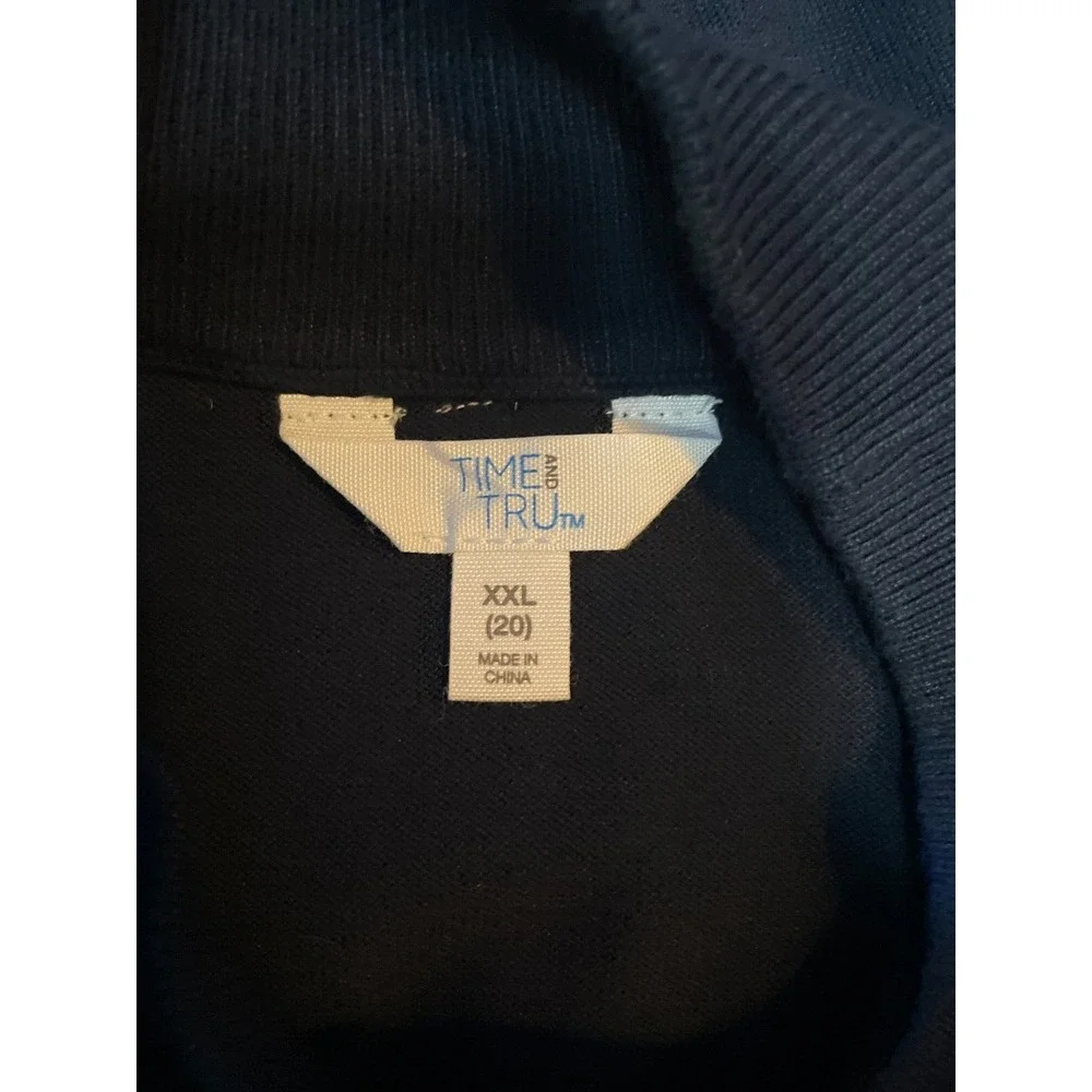 Time And True Mock Turtleneck Navy‎ Blue Lighweight Sweater Size XXL (20)